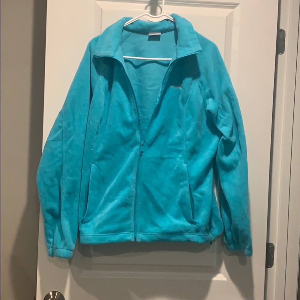 Tiffany Blue Classic Columbia Zip Fleece XL